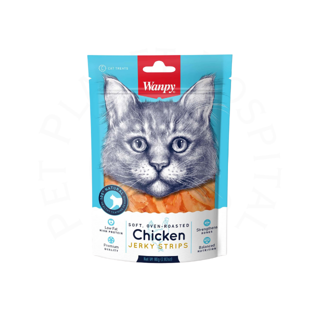Wanpy Soft Chicken Jerky Strips Cat Treat
